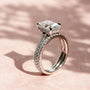 Kobelli 2.7ct Radiant Moissanite Drop Halo Bridal Set