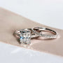 Kobelli 2.7ct Radiant Moissanite Drop Halo Bridal Set