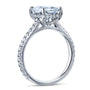 Kobelli 2.7ct Radiant Moissanite Drop Halo Bridal Set