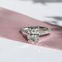 Kobelli 2.7ct Radiant Moissanite Drop Halo Ring