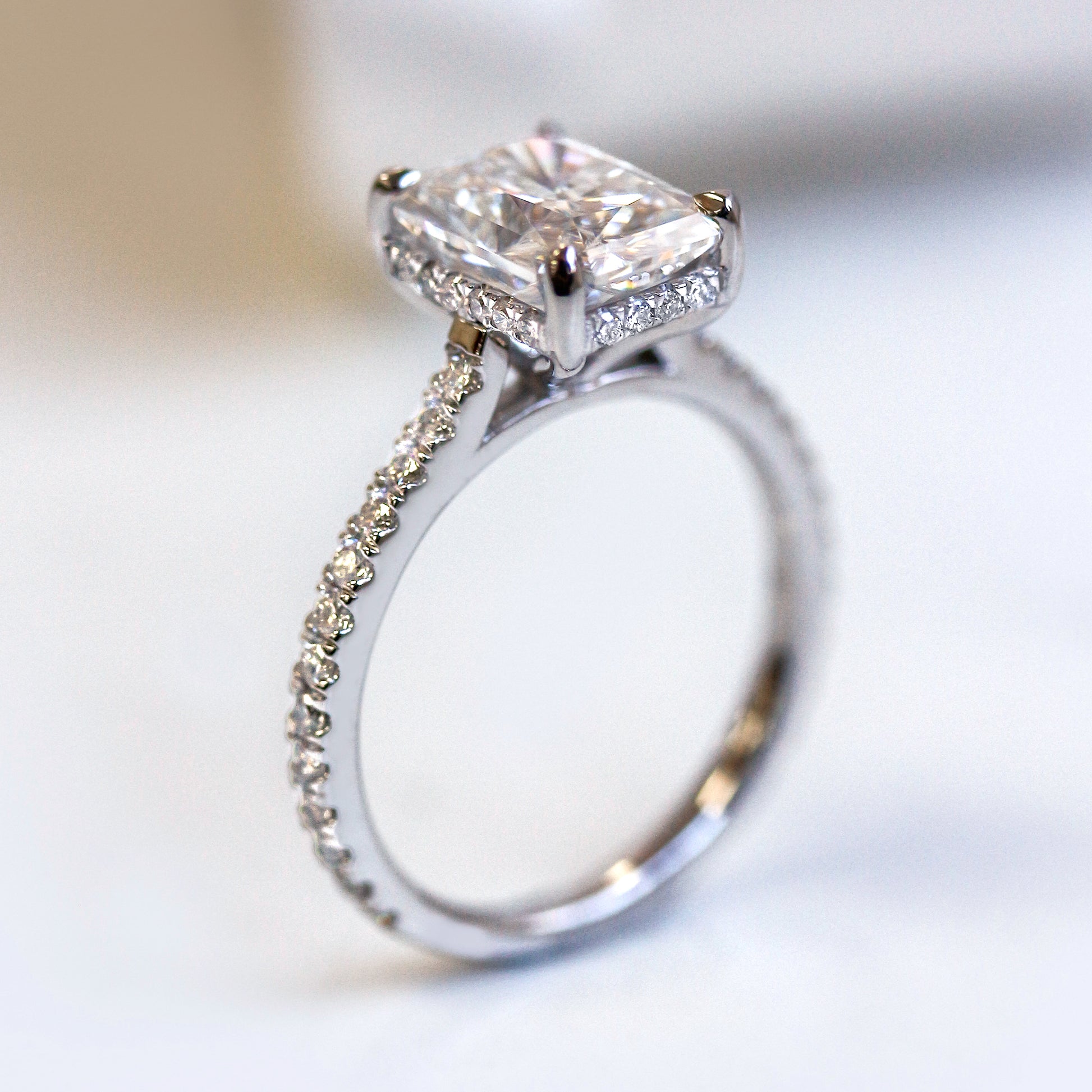 3.1 Carat Moissanite Radiant Near Eternity Bristol Ring