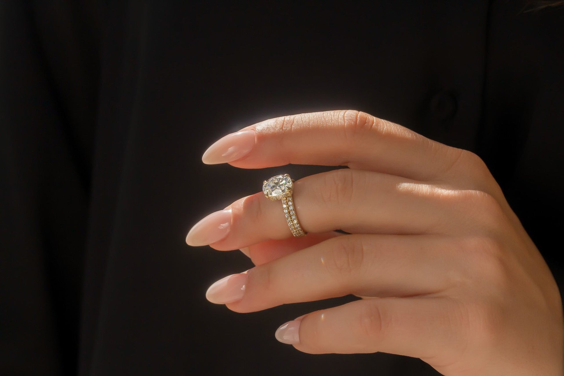 Ori Bridal Set Lifestyle Image - Rings Sit Flush Together