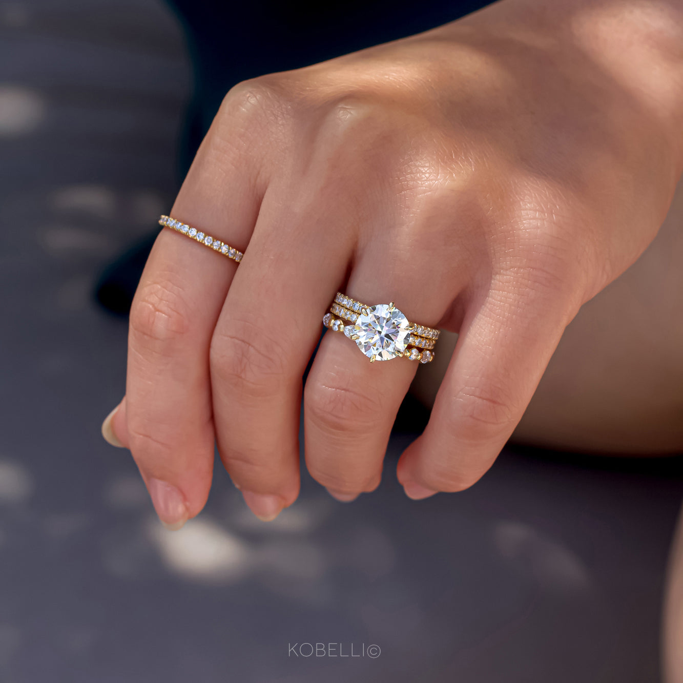 3.9 Carat Moissanite Rowan Bridal Set