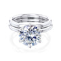 6-Prong Round Hidden Eternity Halo Bridal Set in White Gold - 2 Piece Set