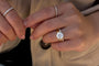 Rosemairie Bridal Set in Size 5.5 worn with other yellow gold bands