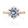 Kobelli Rosemarie Engagement Ring in Rose Gold - Round Brilliant 3 Carat Center