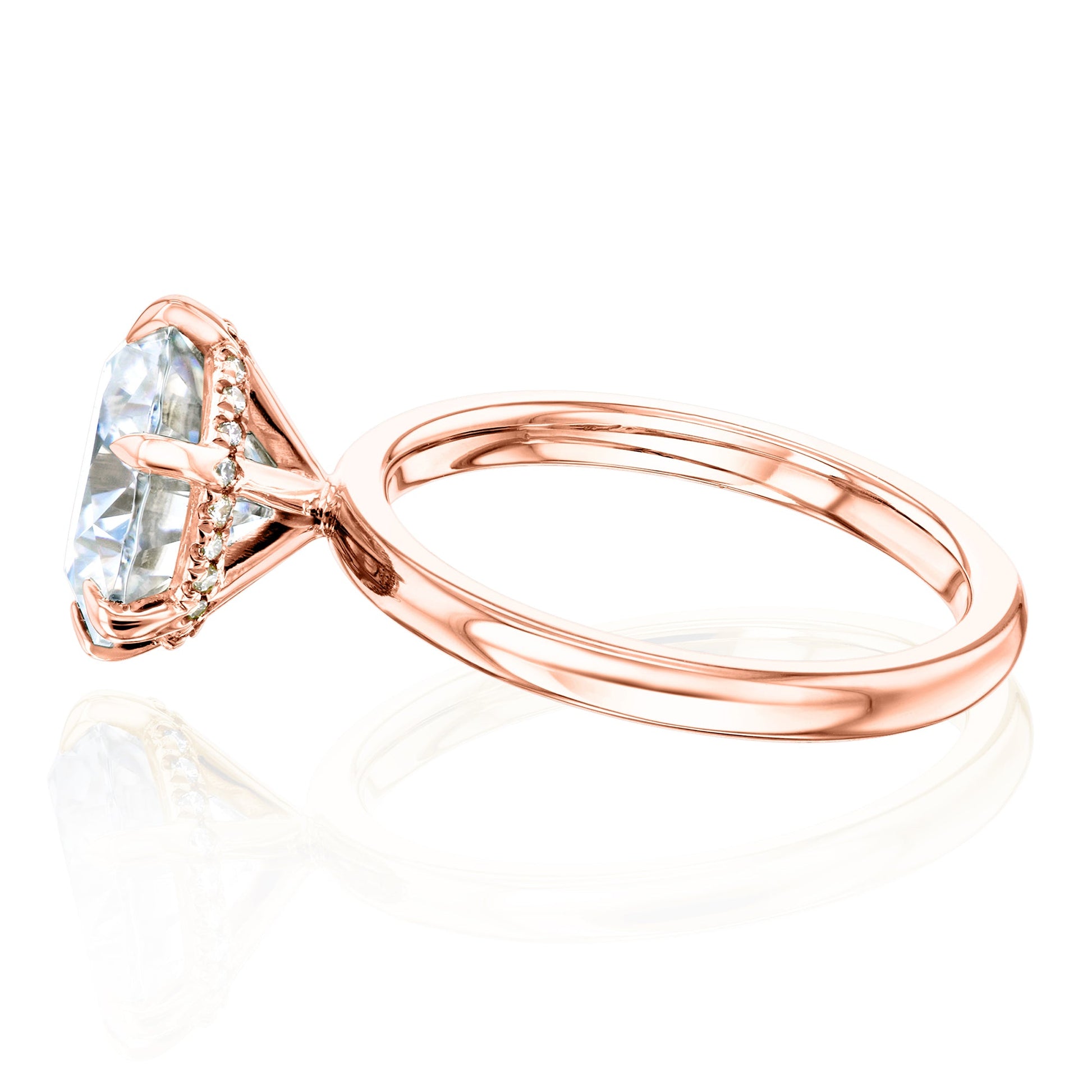 Kobelli Rosemarie Engagement Ring in Rose Gold - Floating Setting