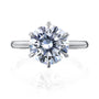 Kobelli Rosemarie Engagement Ring in White Gold - Round Brilliant 3 Carat Center