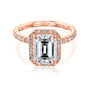 Kobelli Rose Gold Trois Eloise 9x7 Engagement Ring