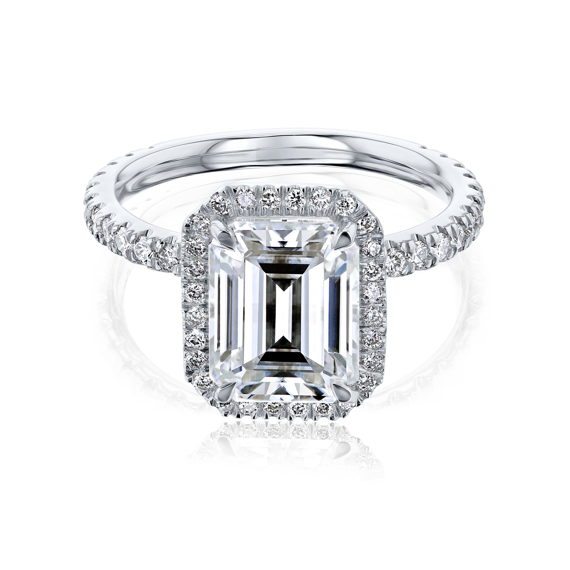 Kobelli White Gold Trois Eloise 9x7 Engagement Ring