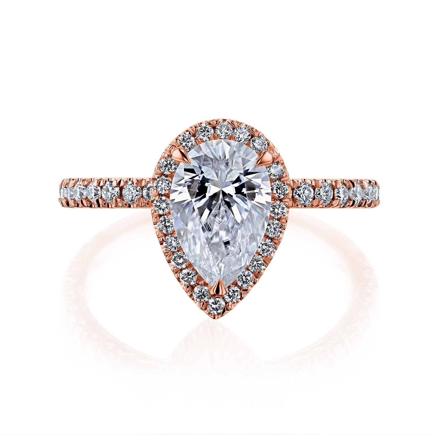 Kobelli Pear 9x6 Moissanite & Diamond Eco Engagement Ring