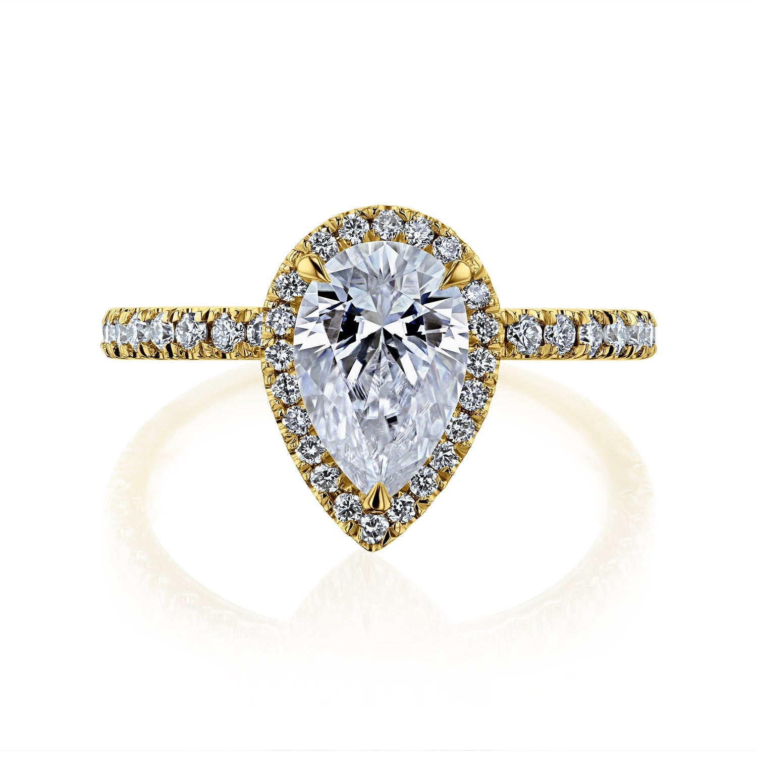 Kobelli Pear 9x6 Moissanite & Diamond Eco Engagement Ring