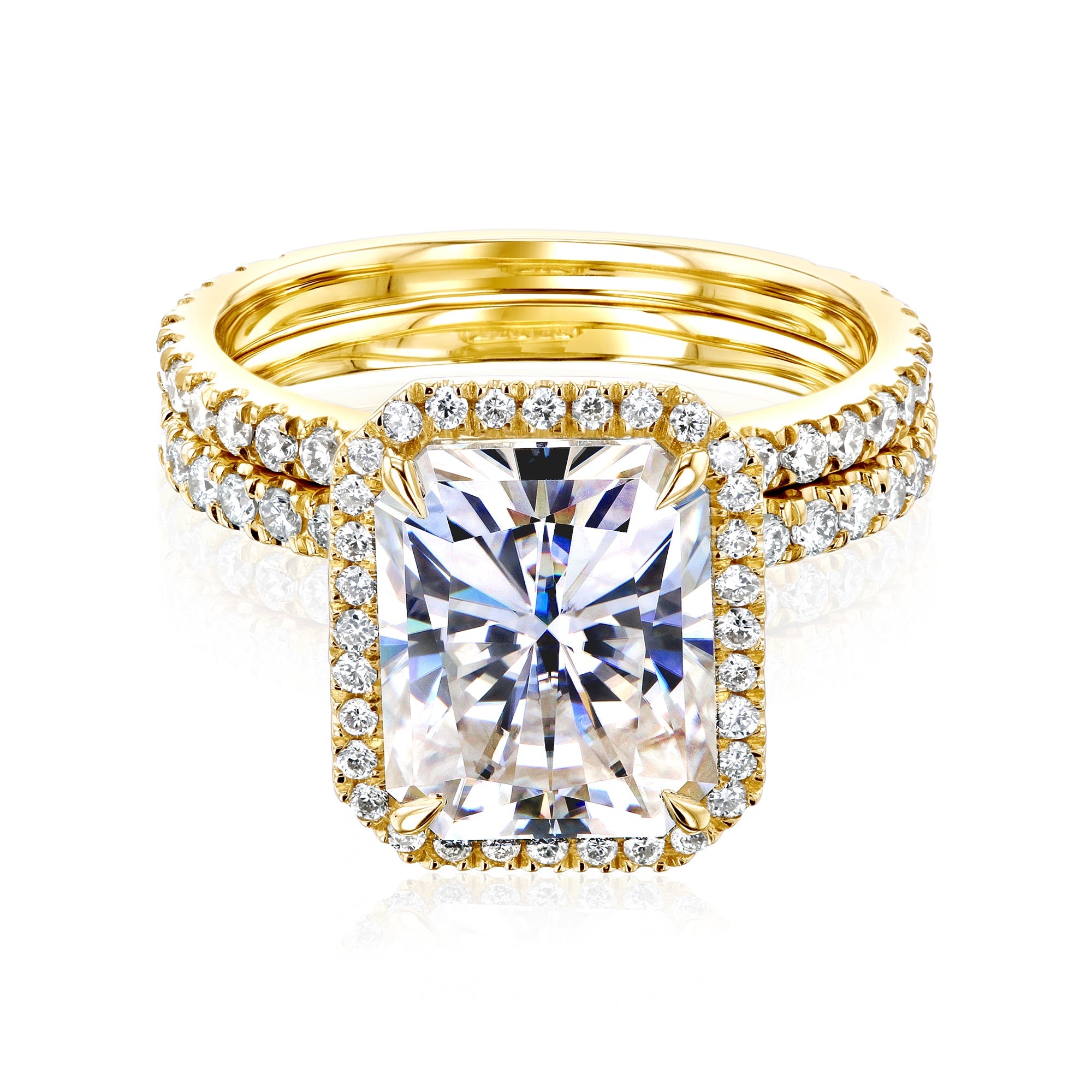 Kobelli Quattro Renee 10x8 Bridal Set - Yellow Gold