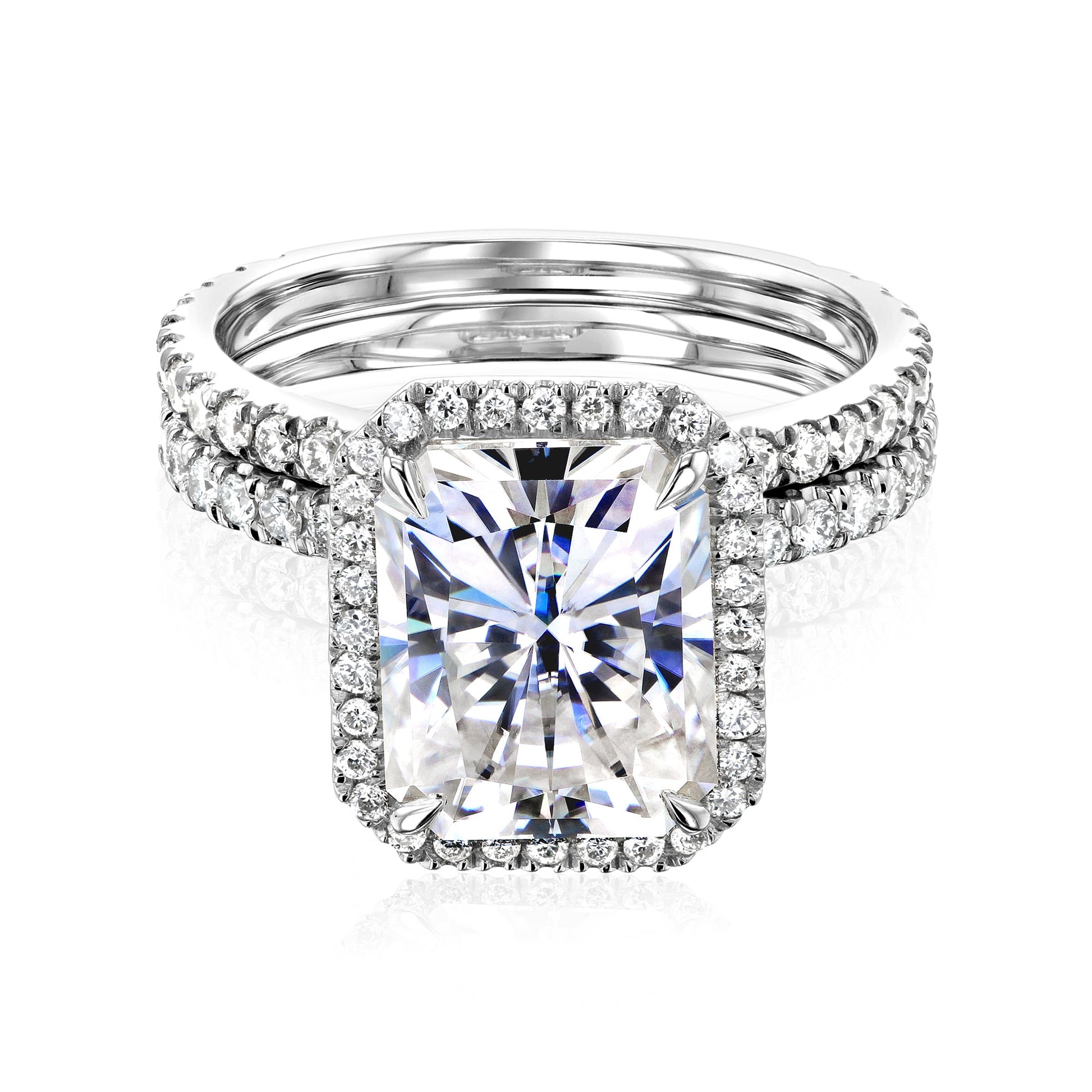 Kobelli Quattro Renee 10x8 Bridal Set - White Gold