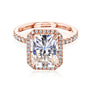 Kobelli Quattro Renee 10x8 Engagement Ring - Rose Gold