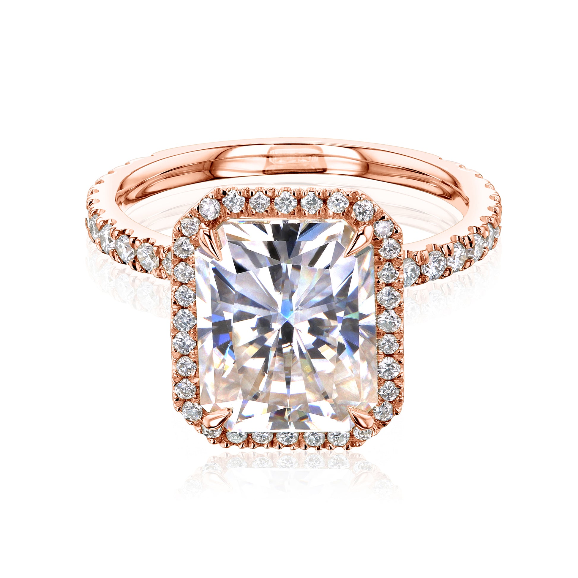 Kobelli Quattro Renee 10x8 Engagement Ring - Rose Gold