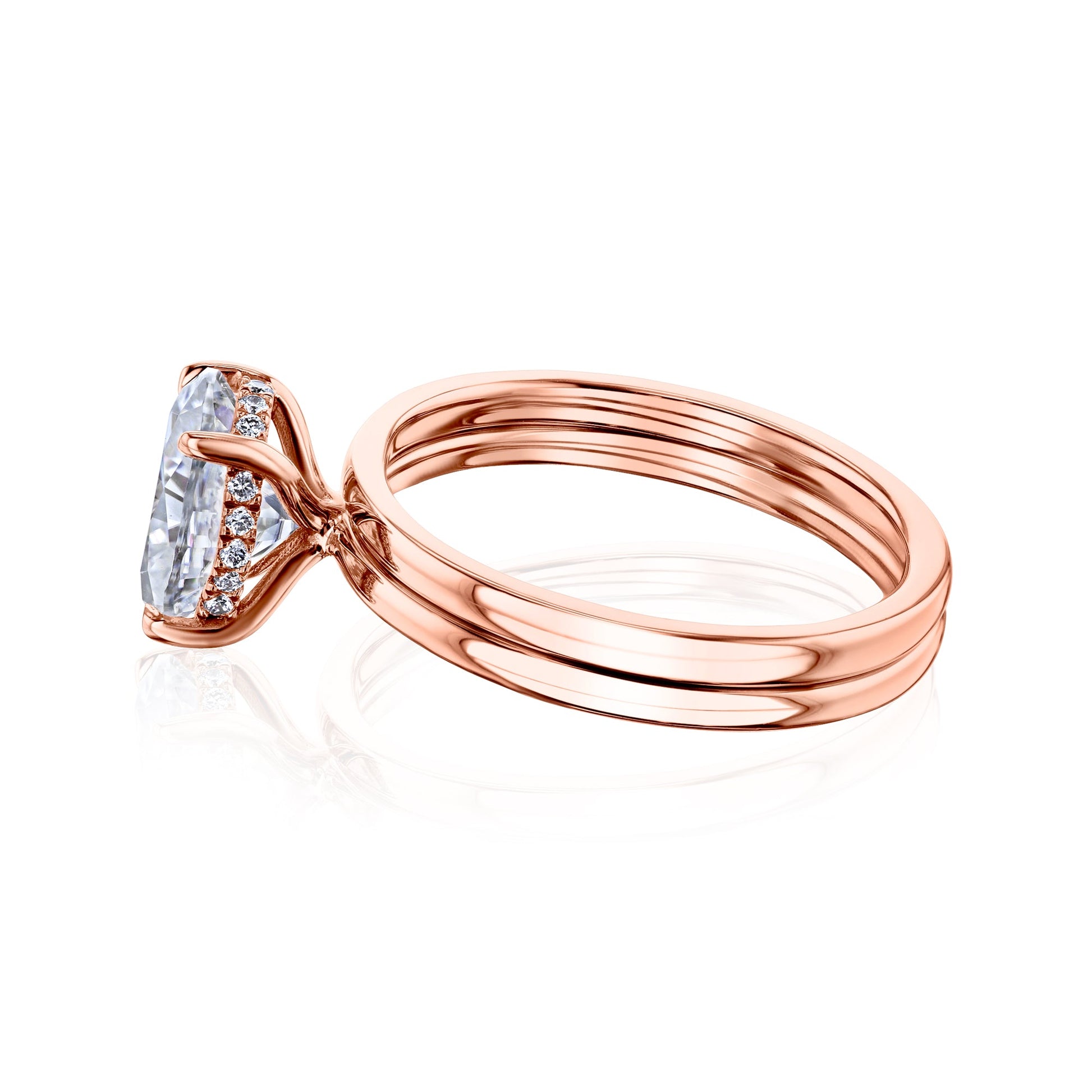 Kobelli Orah 9x7 Moissanite & Diamond Eco Wedding Rings Set