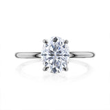 Kobelli orah 9x7 anel de noivado ecológico de moissanite e diamante