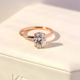 Kobelli orah 9x7 anel de noivado ecológico de moissanite e diamante