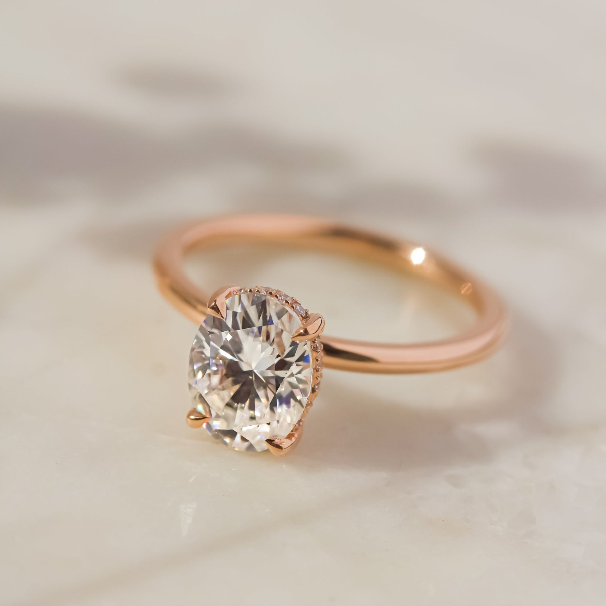 Kobelli Orah 9x7 Moissanite & Diamond Eco Engagement Ring