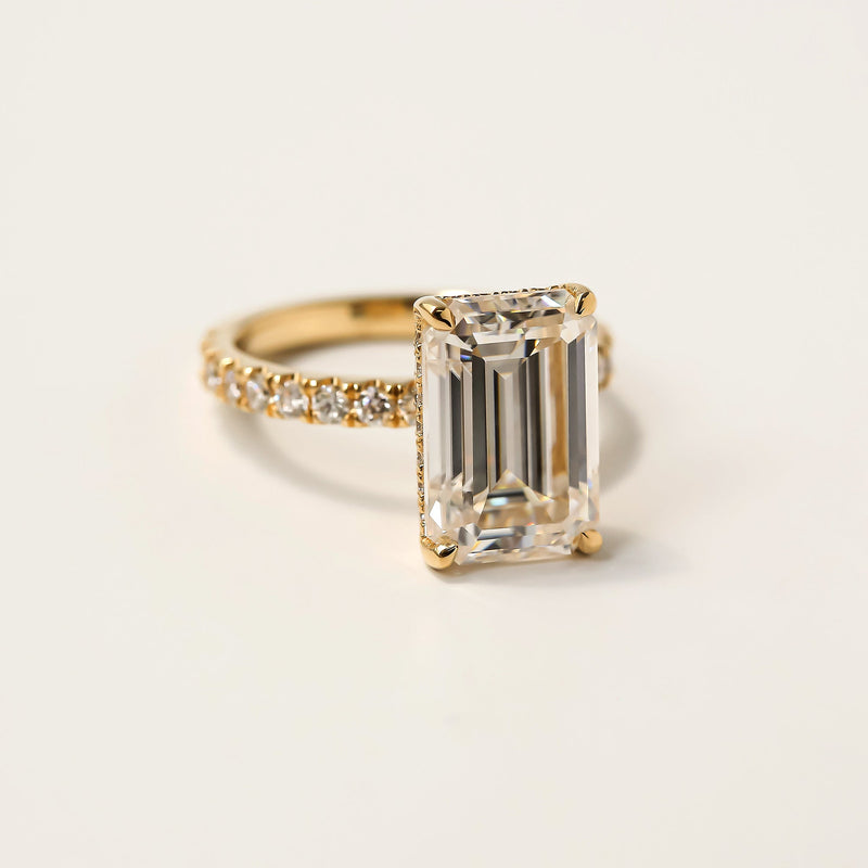 Kobelli Emerald 12x8 Moissanite & Diamond Engagement Ring