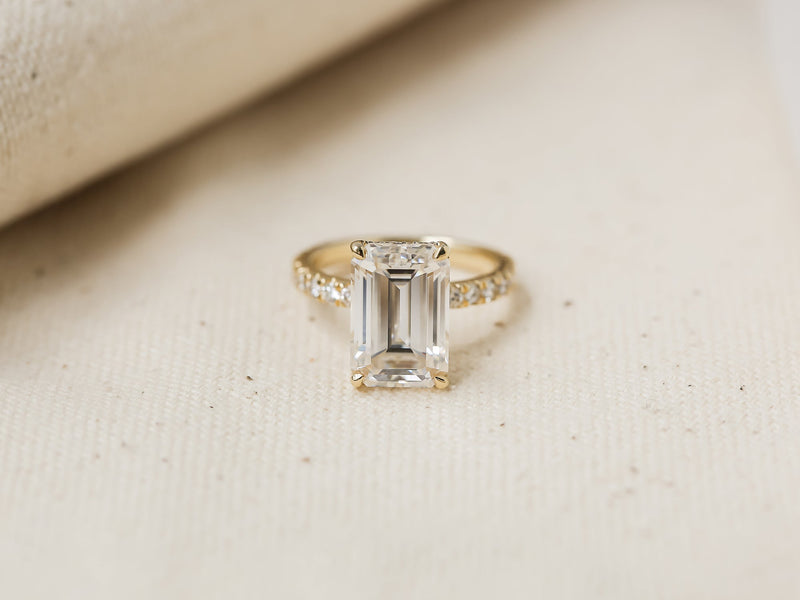 Kobelli Emerald 12x8 Moissanite & Diamond Engagement Ring