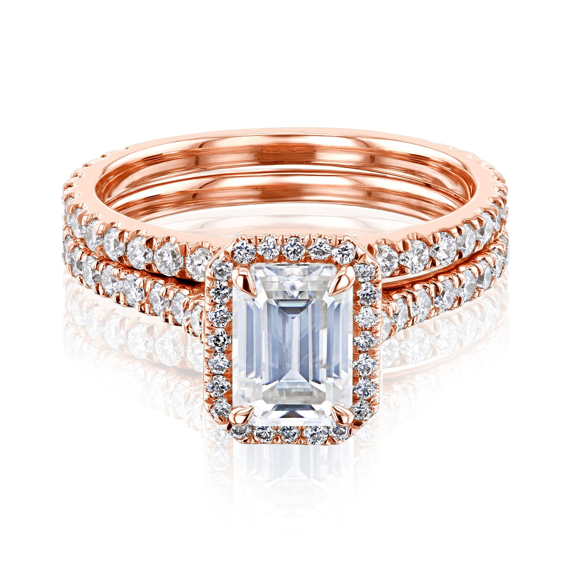 Kobelli Emerald Halo Bridal Set