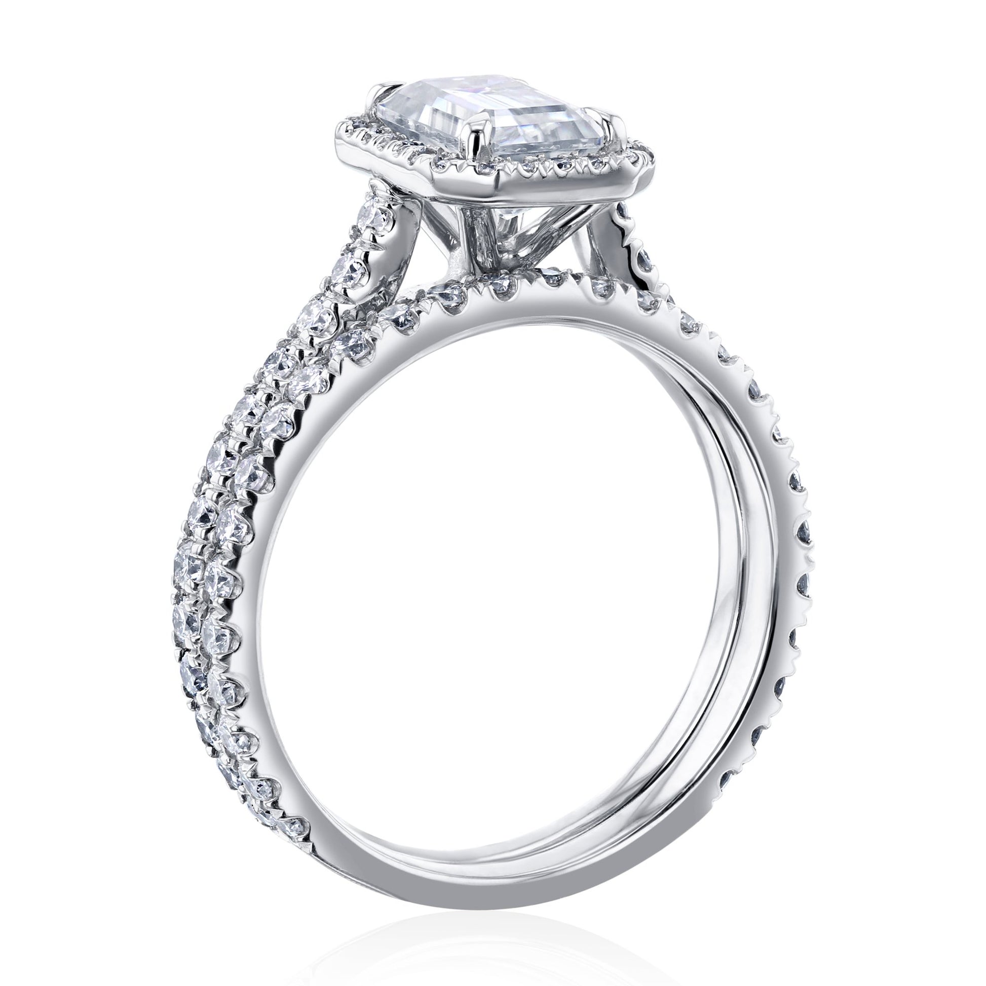 Kobelli Emerald Halo Bridal Set