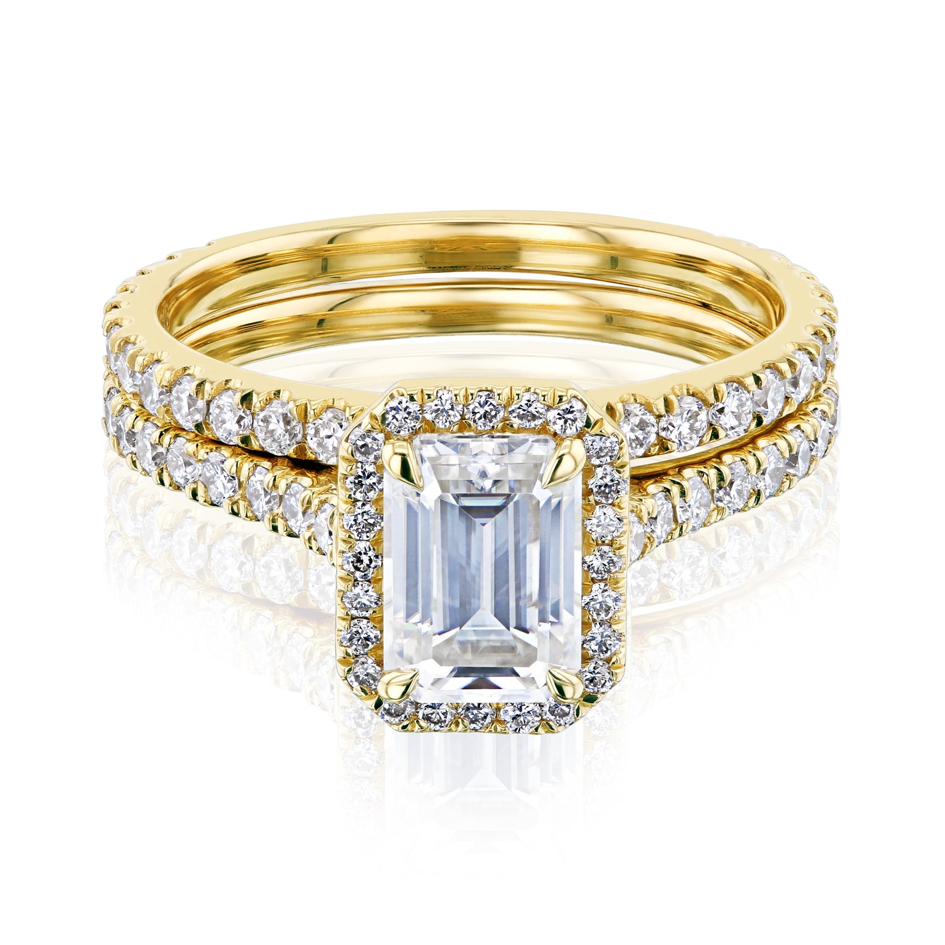 Kobelli Emerald Halo Bridal Set