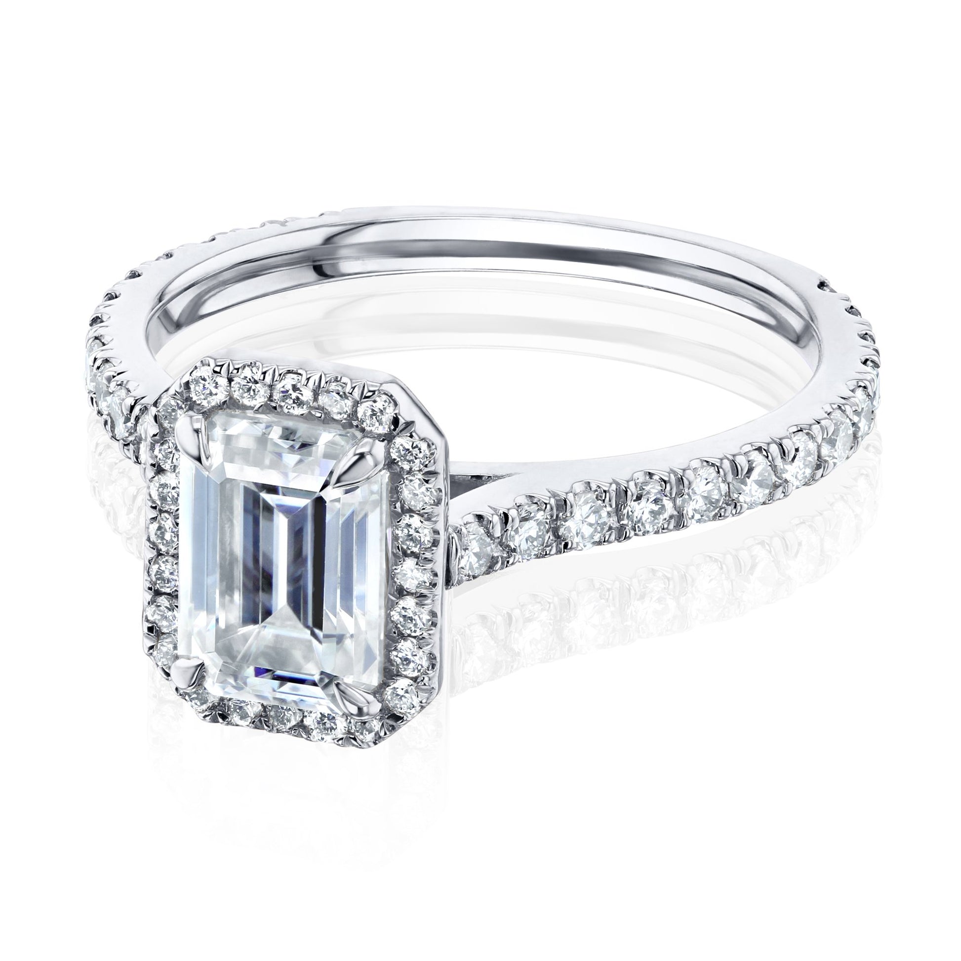 Kobelli Emerald Halo Engagement Ring 