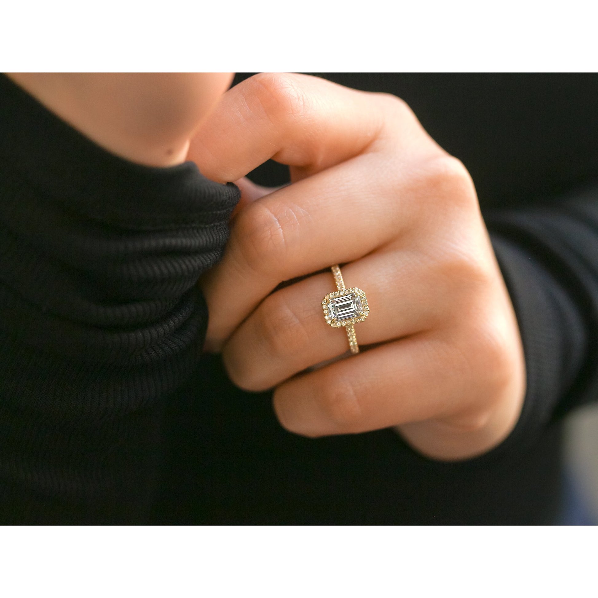 Kobelli Emerald Halo Engagement Ring 