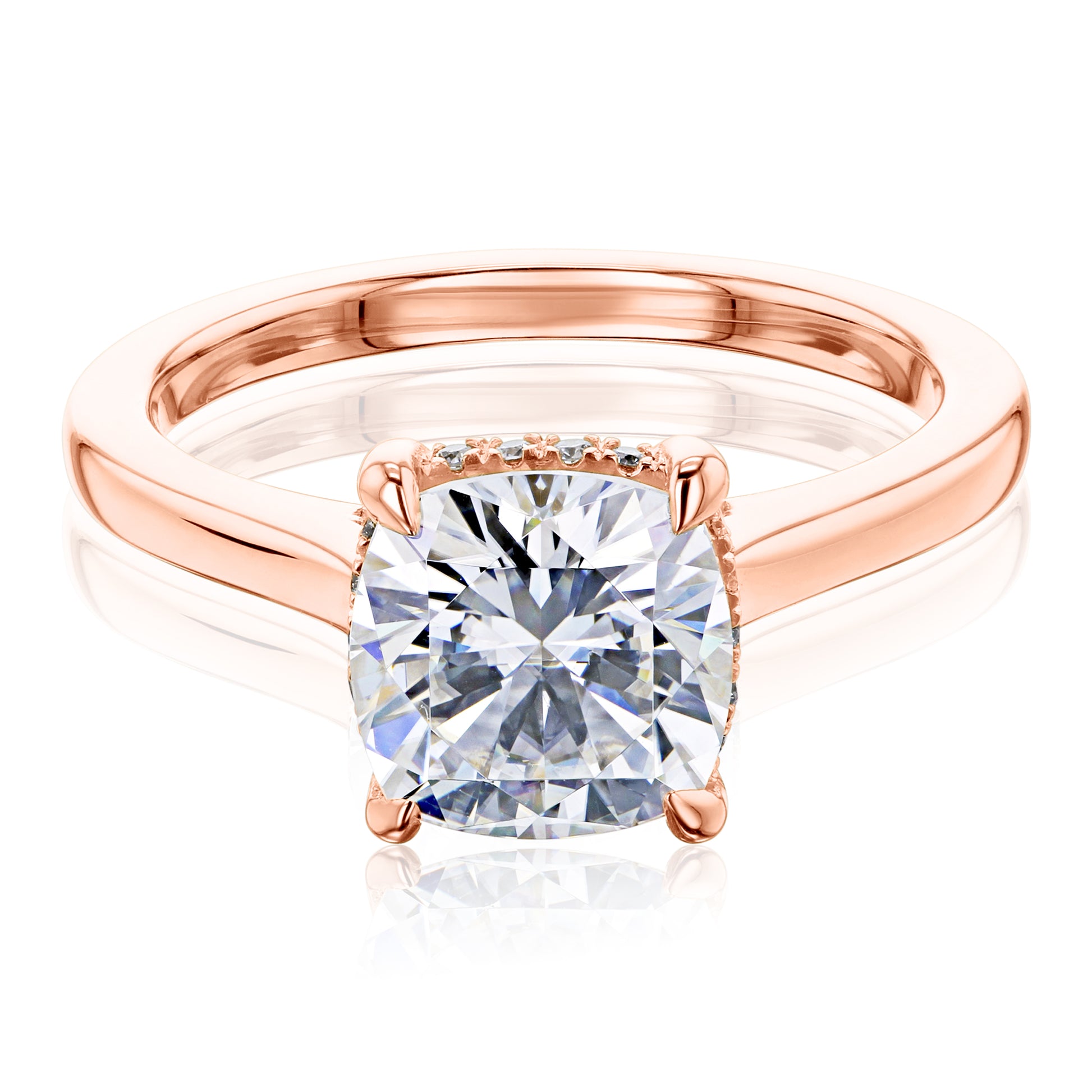Kobelli London Collection Cara 2ct Cushion Moissanite Cathedral Engagement Ring