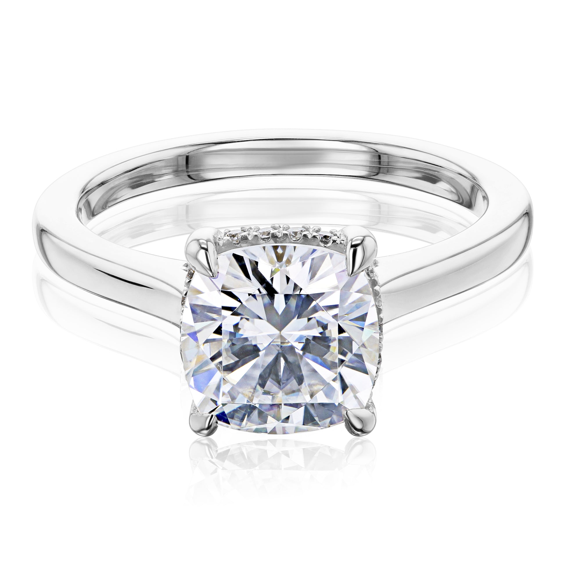 Kobelli London Collection Cara 2ct Cushion Moissanite Cathedral Engagement Ring