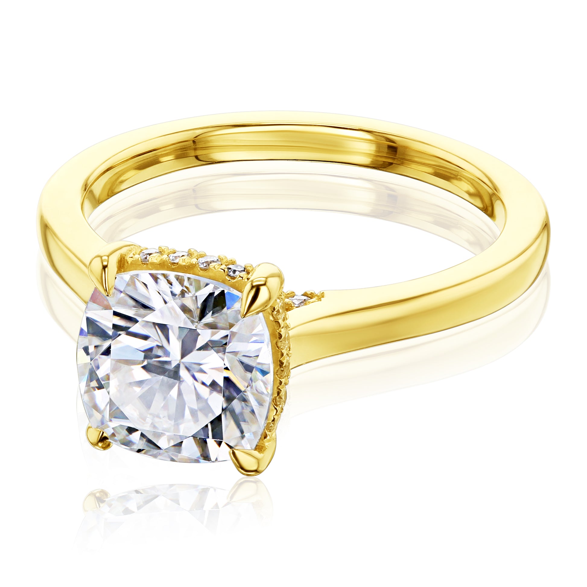 Kobelli London Collection Cara 2ct Cushion Moissanite Cathedral Engagement Ring
