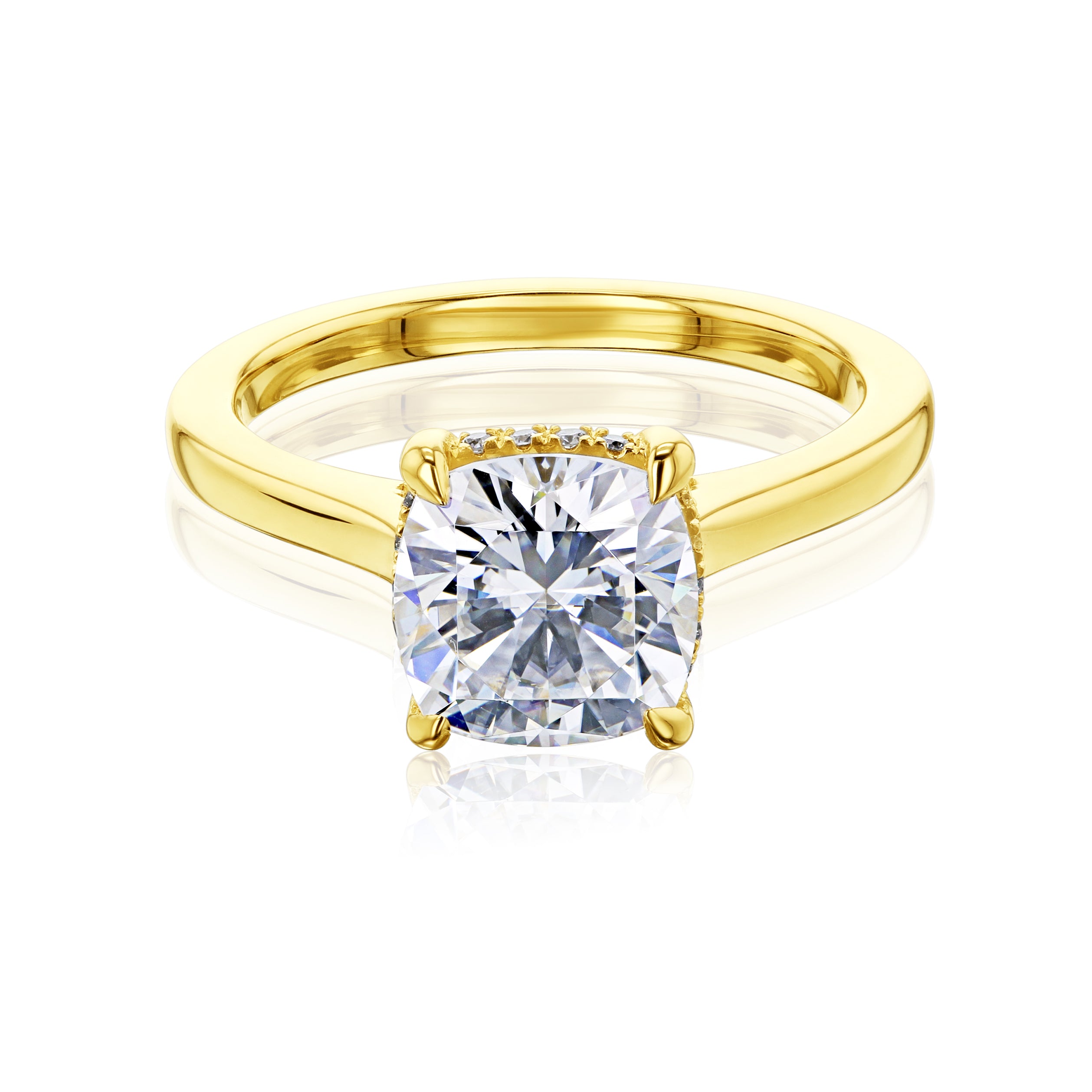 Kobelli London Collection Cara 2ct Cushion Moissanite Cathedral Engagement Ring