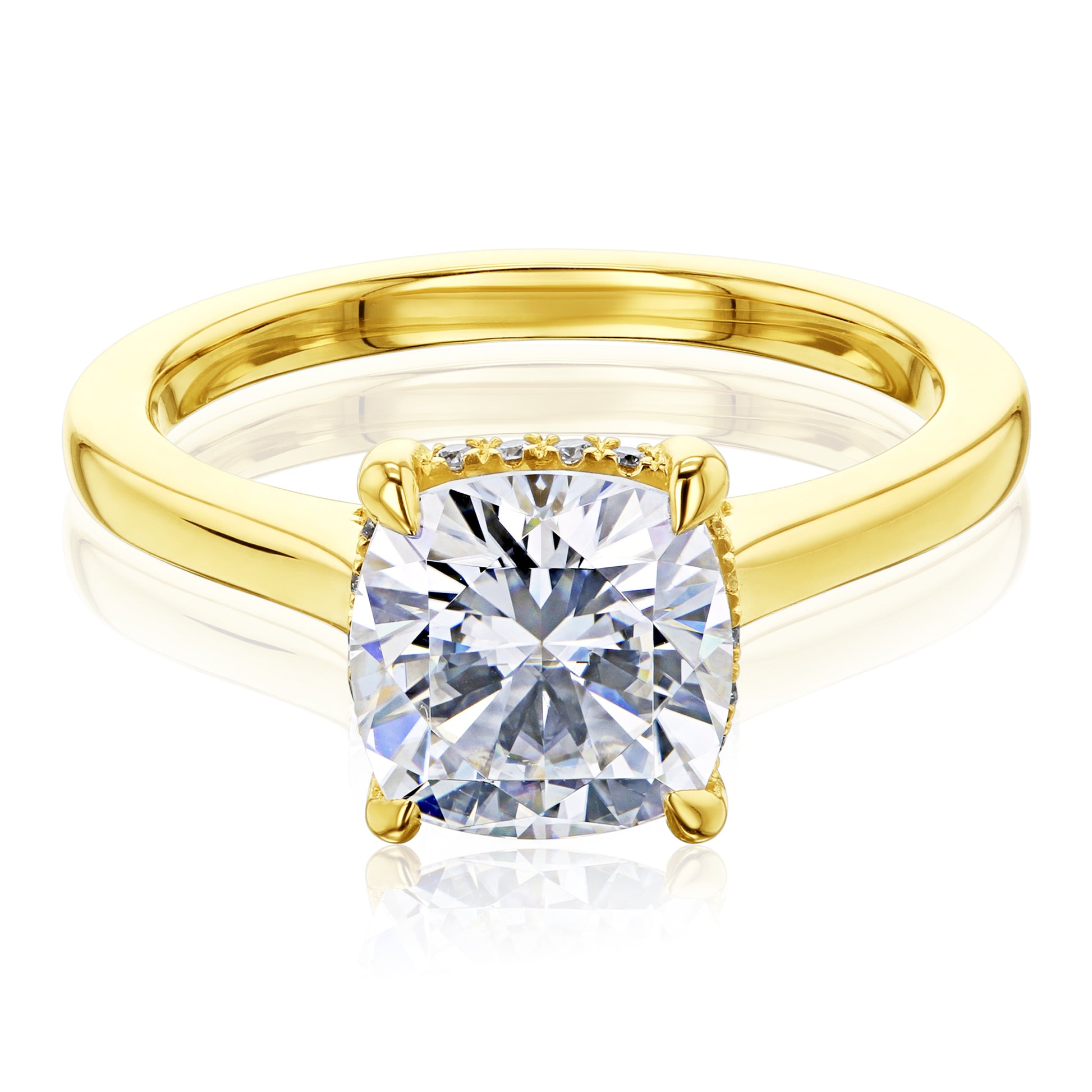 Kobelli London Collection Cara 2ct Cushion Moissanite Cathedral Engagement Ring