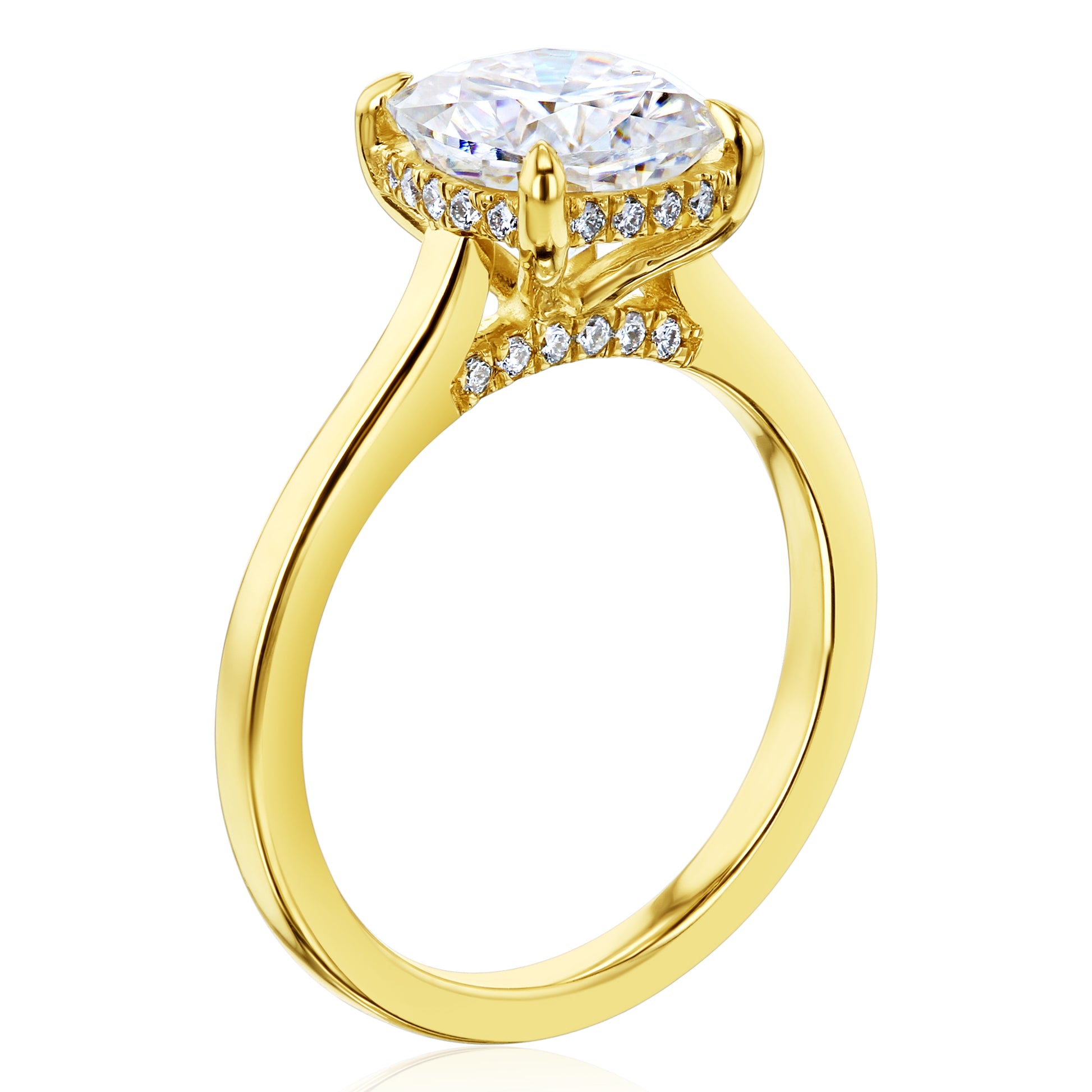 Kobelli London Collection Cara 2ct Cushion Moissanite Cathedral Engagement Ring