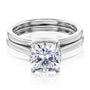 Kobelli London Collection Cara 2ct Cushion Moissanite Cathedral Bridal Set