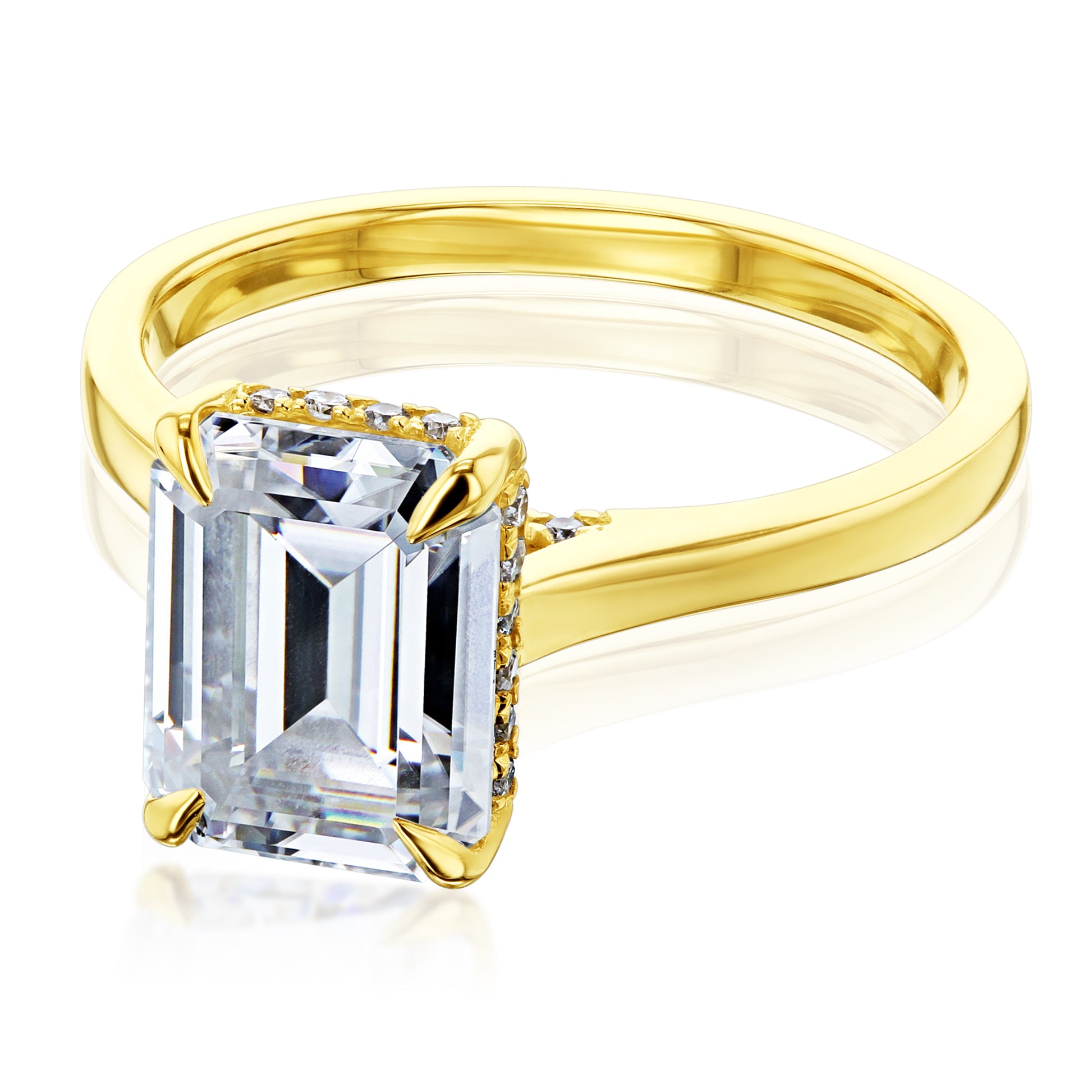 Kobelli London Collection Erin 2.45ct Emerald Moissanite Cathedral Engagement Ring