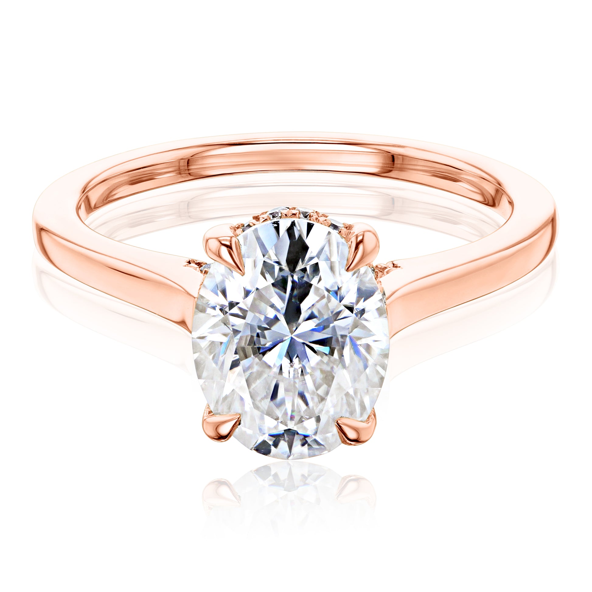 Kobelli London Collection Odell 2.1ct Oval Moissanite Cathedral Engagement Ring