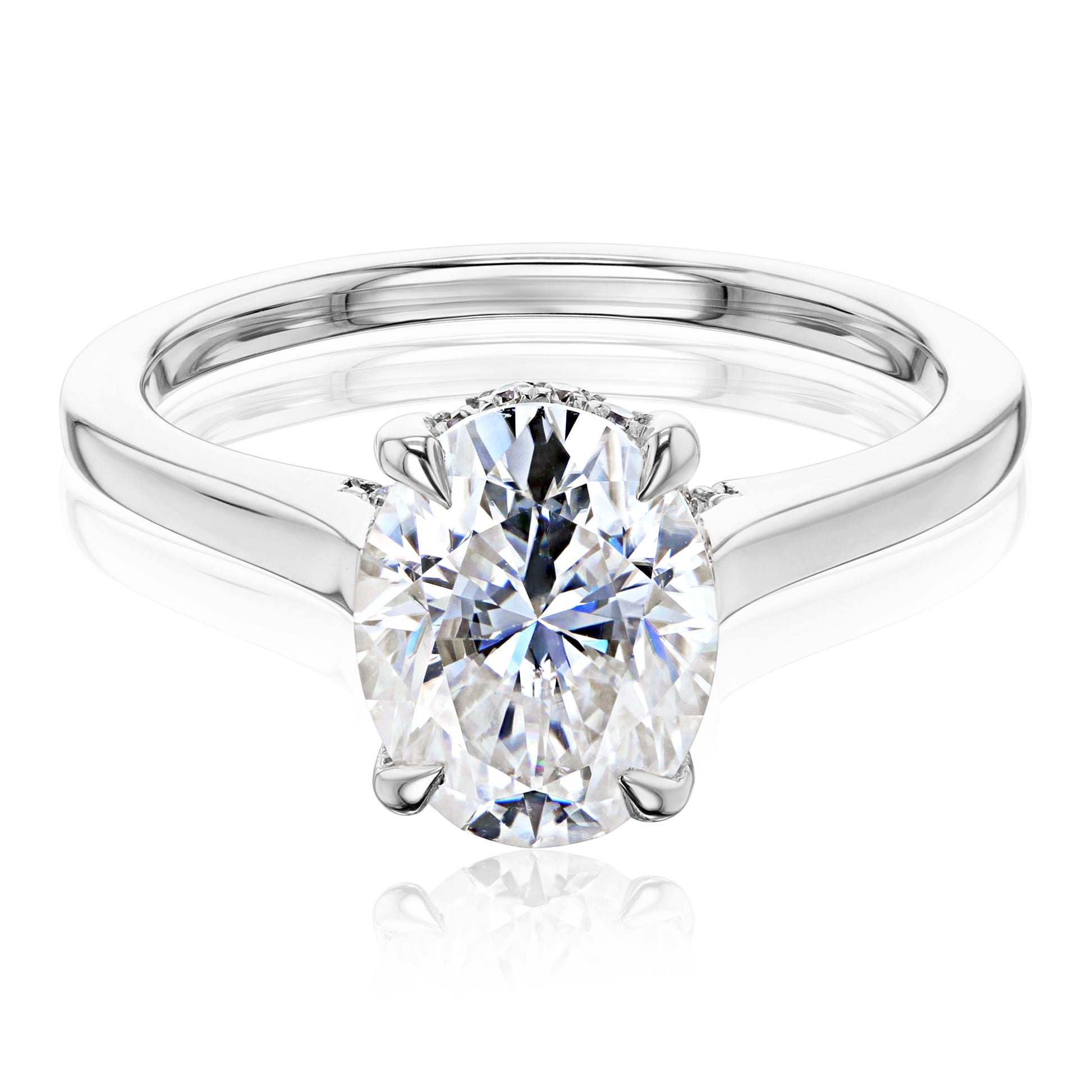 Kobelli London Collection Odell 2.1ct Oval Moissanite Cathedral Engagement Ring