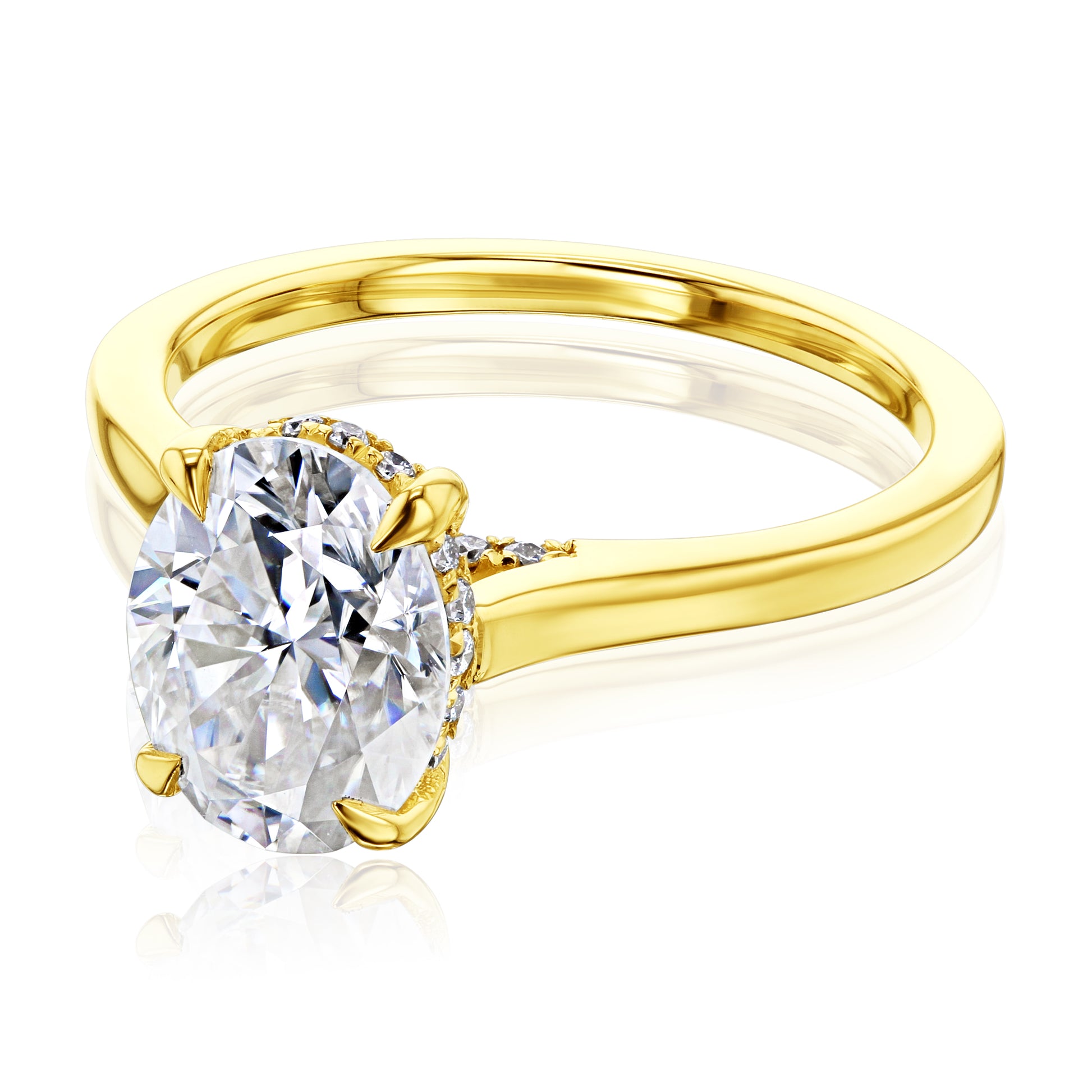 Kobelli London Collection Odell 2.1ct Oval Moissanite Cathedral Engagement Ring