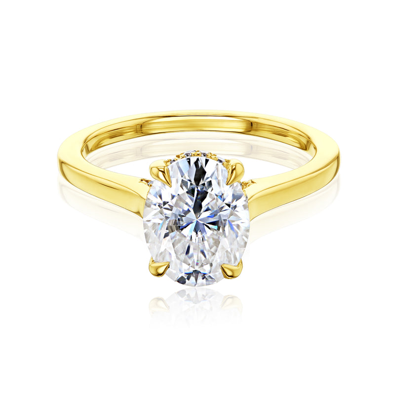 Kobelli London Collection Odell 2.1ct Oval Moissanite Cathedral Engagement Ring