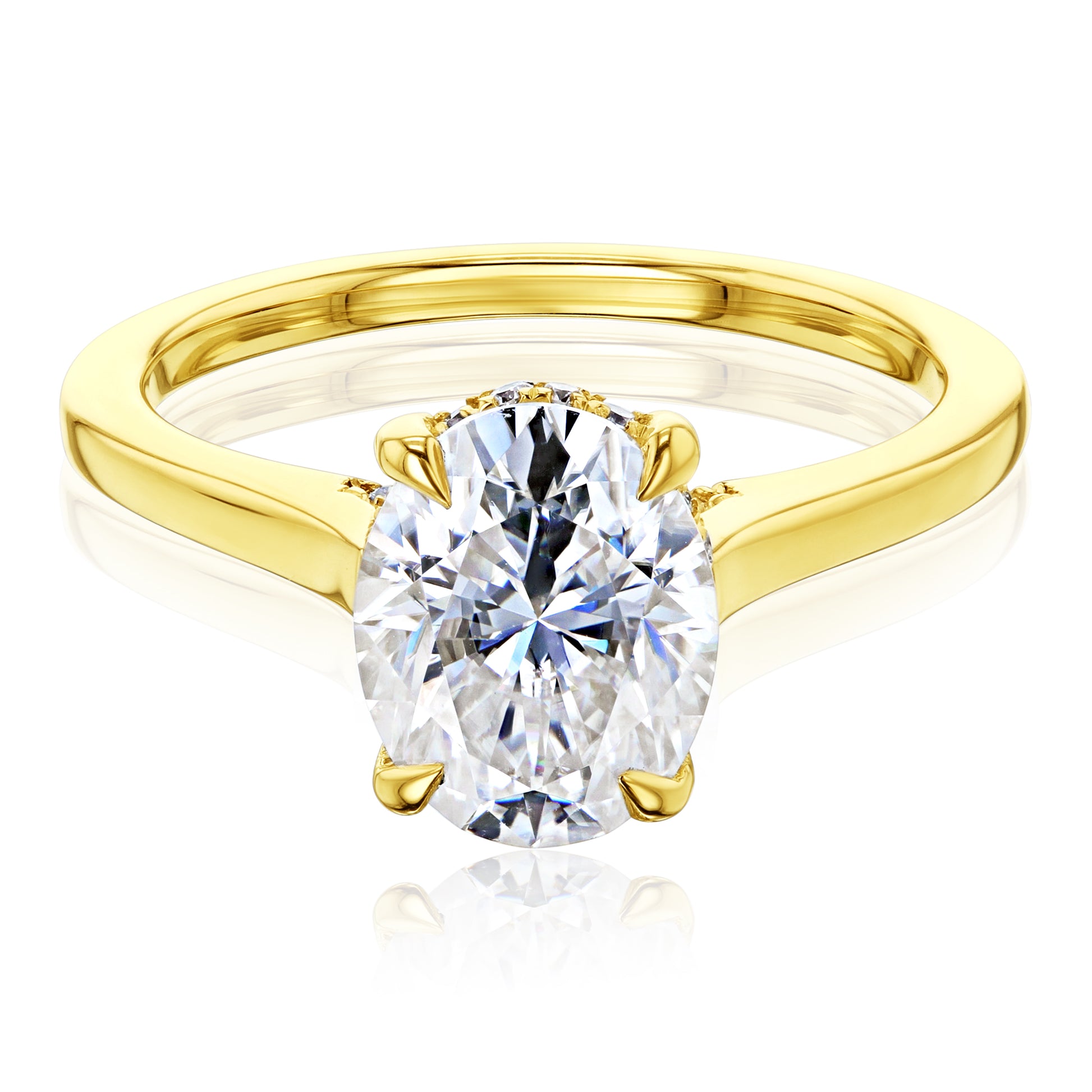 Kobelli London Collection Odell 2.1ct Oval Moissanite Cathedral Engagement Ring