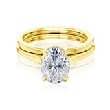 Kobelli London Collection Odell 2.1ct Oval Moissanite Cathedral Bridal Set