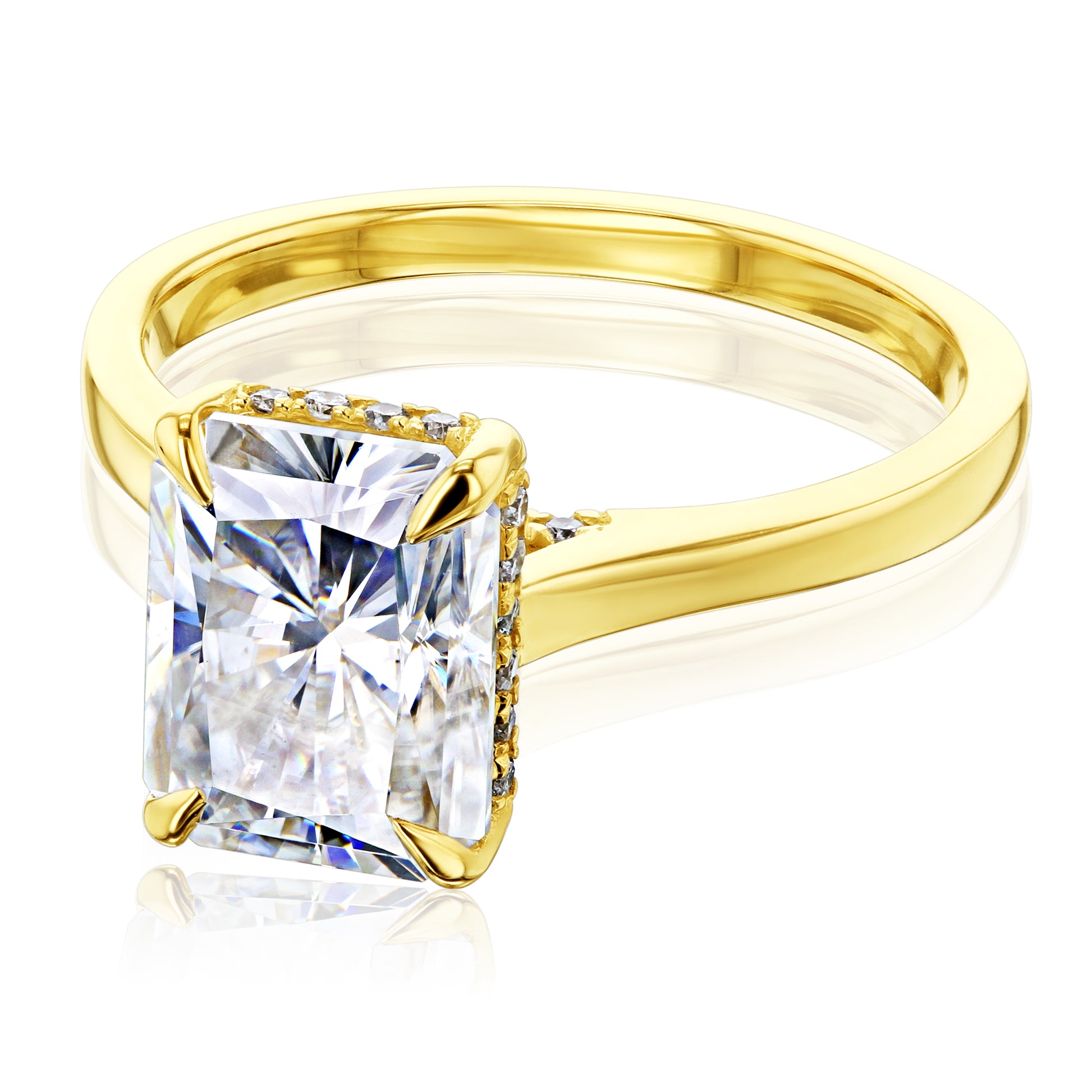 Kobelli London Collection Rae 2.7ct Radiant Moissanite Cathedral Engagement Ring 