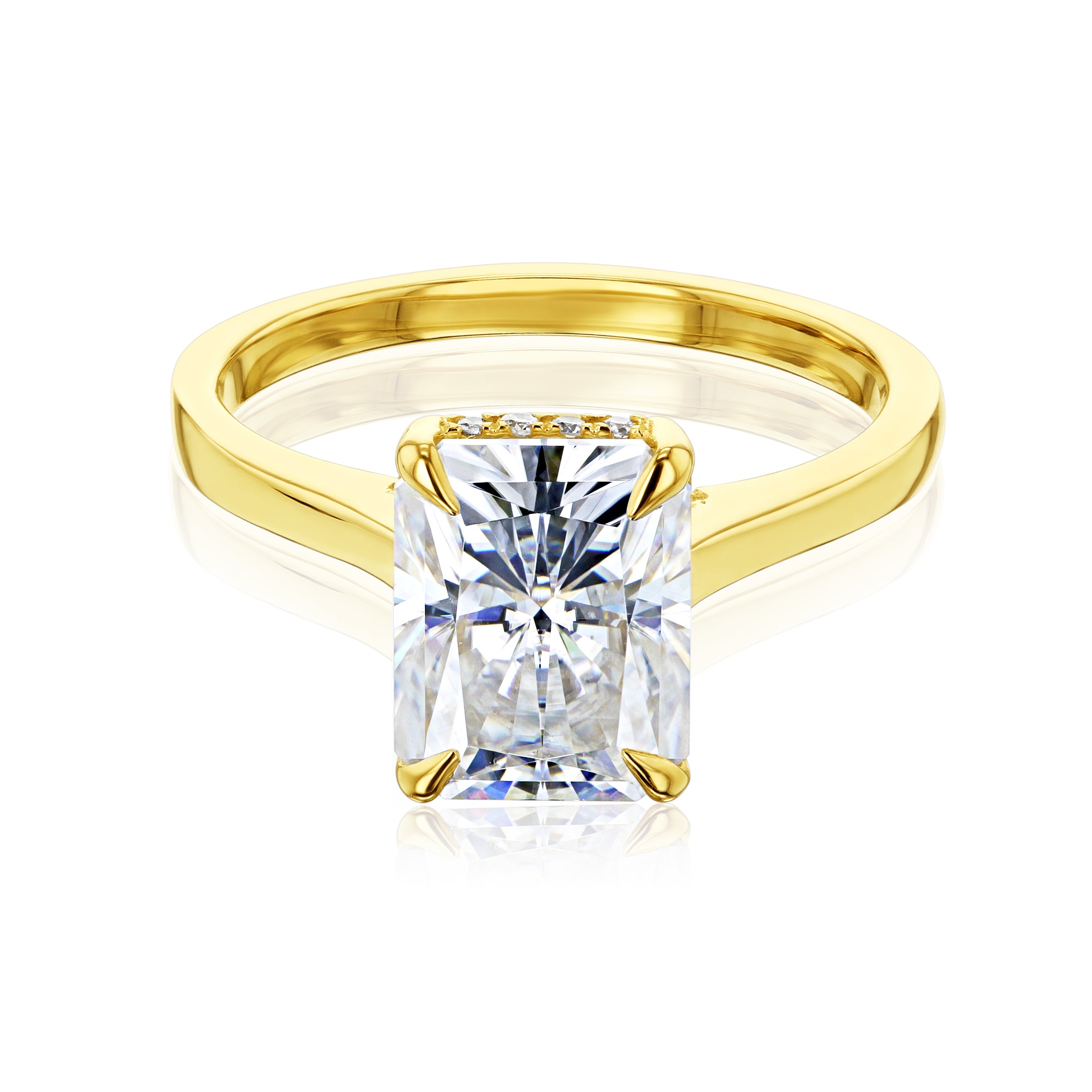 Kobelli London Collection Rae 2.7ct Radiant Moissanite Cathedral Engagement Ring 