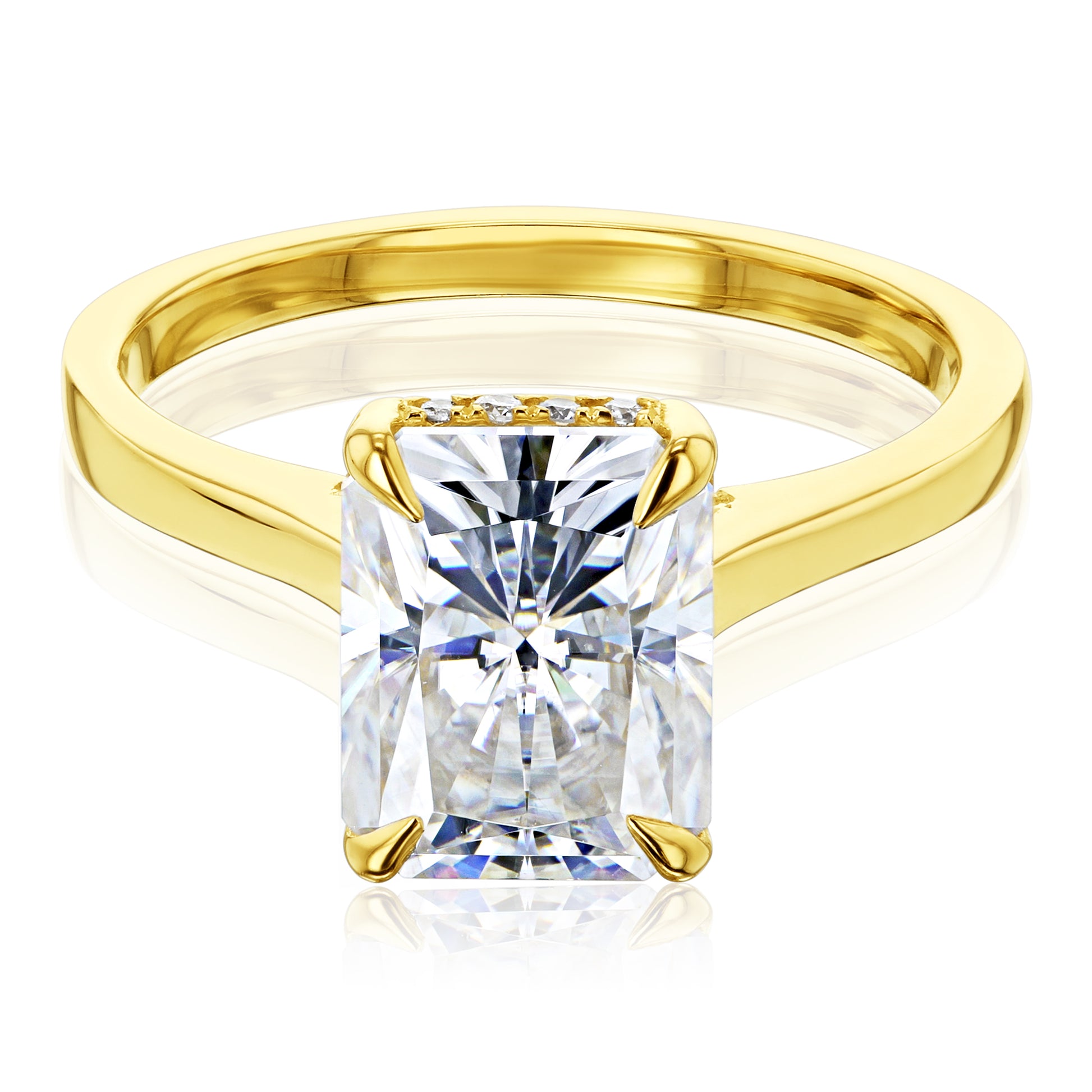 Kobelli London Collection Rae 2.7ct Radiant Moissanite Cathedral Engagement Ring 