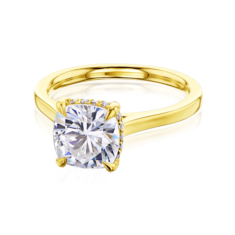 Carrie 2ct Cushion Moissanite Cathedral Engagement Ring