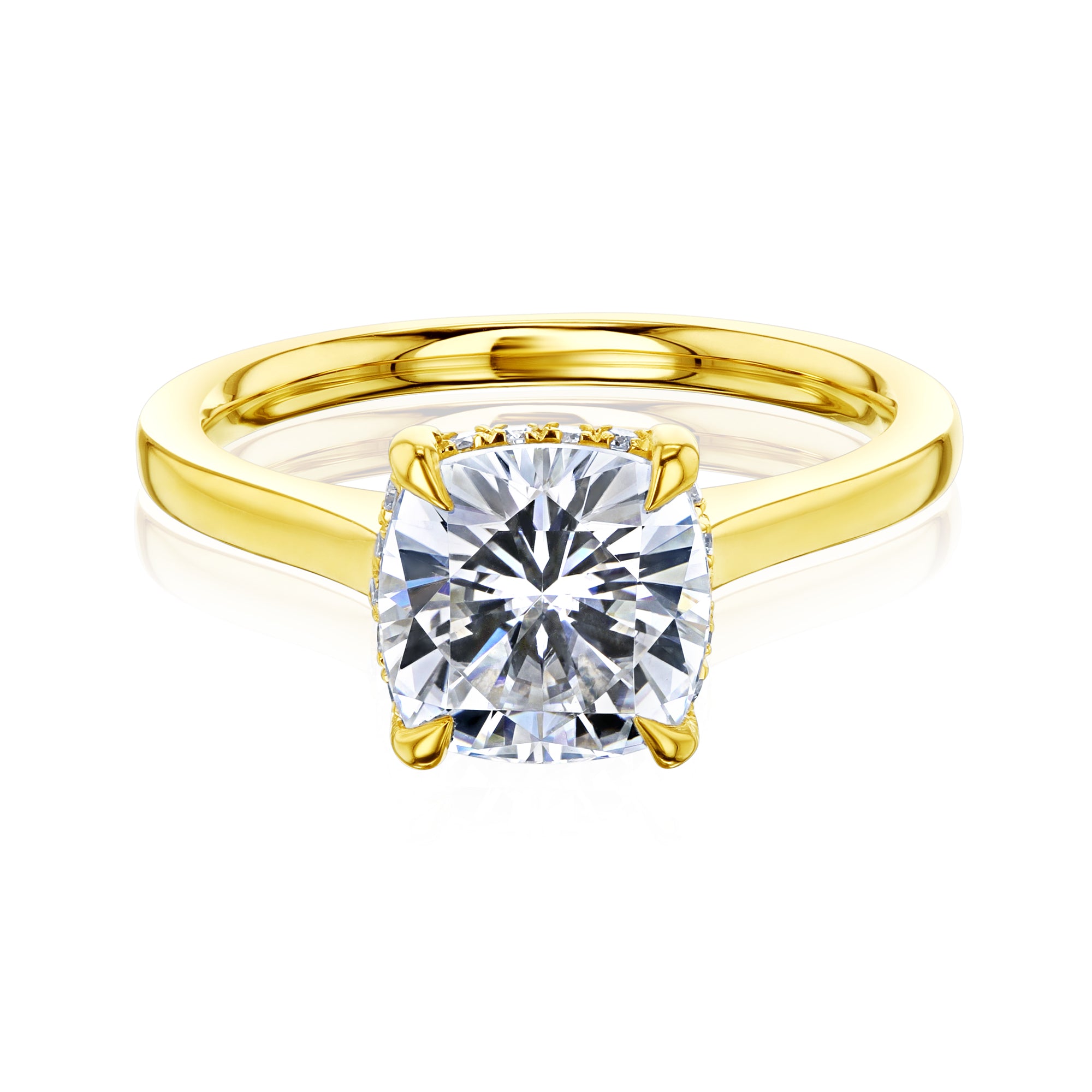 Carrie 2ct Cushion Moissanite Cathedral Engagement Ring